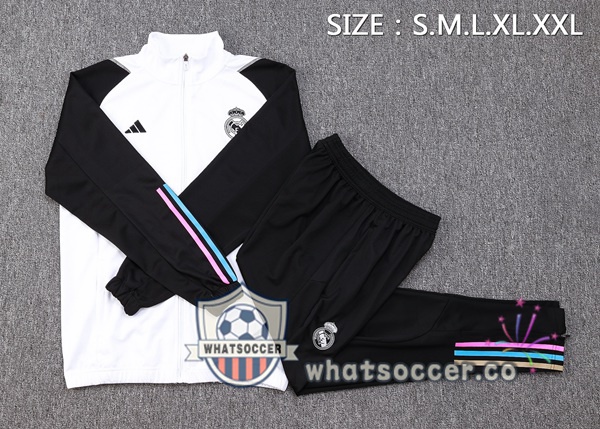 Training Jacket Real Madrid White Black 2023-2024