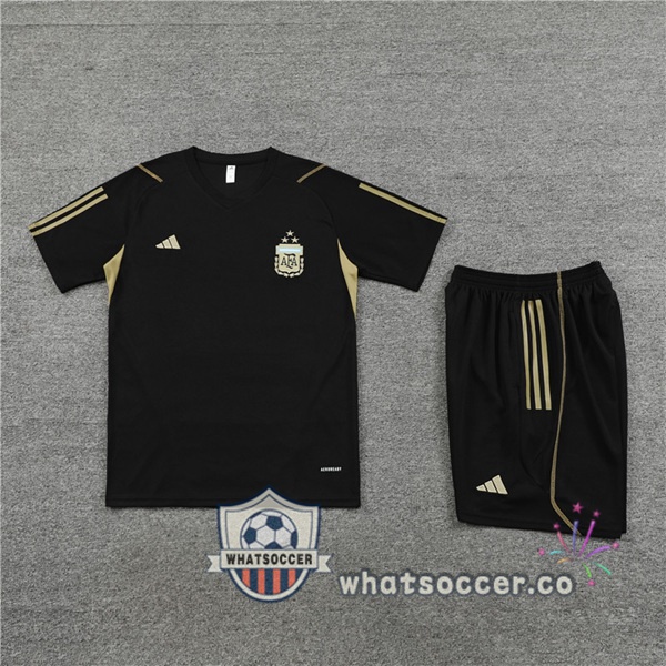 Argentina Training T-Shirts + Shorts Black 2023-2024