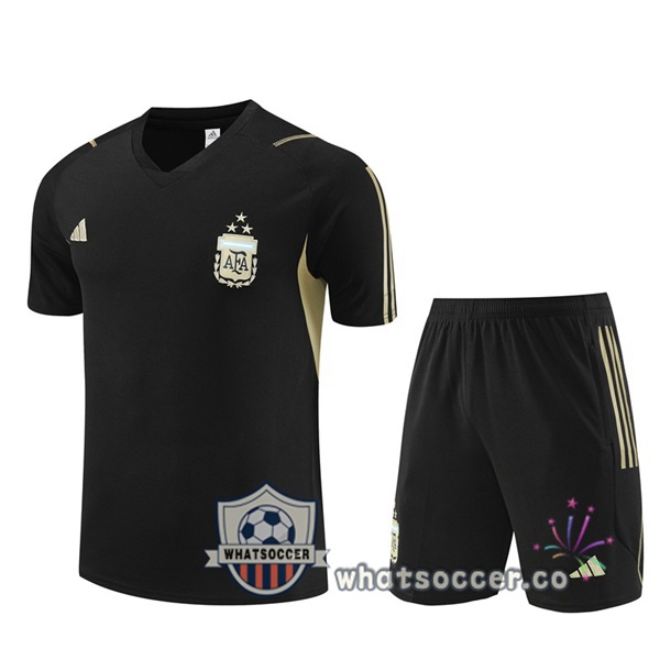 Argentina Training T-Shirts + Shorts Black 2023-2024