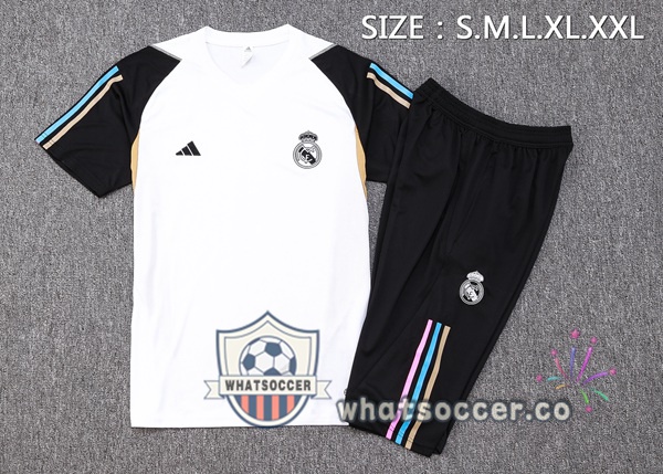 Real Madrid Training T-Shirts + Shorts White 2023-2024