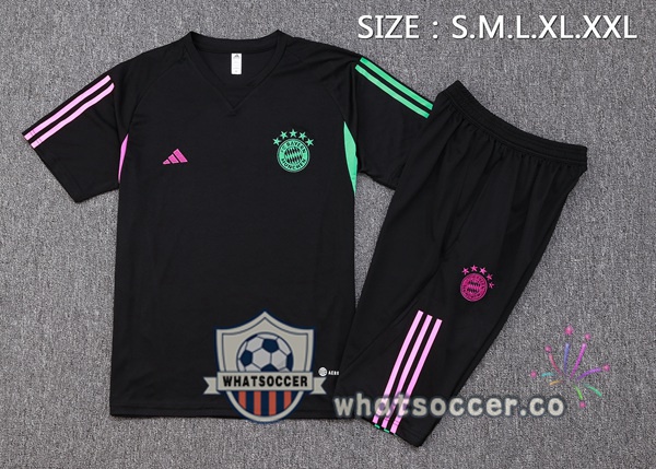 Bayern Munich Training T-Shirts + Shorts Black 2023-2024