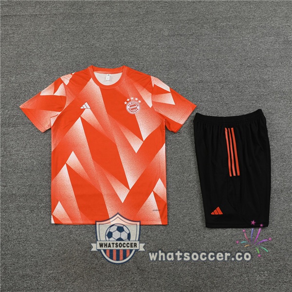 Bayern Munich Training T-Shirts + Shorts Orange 2023-2024
