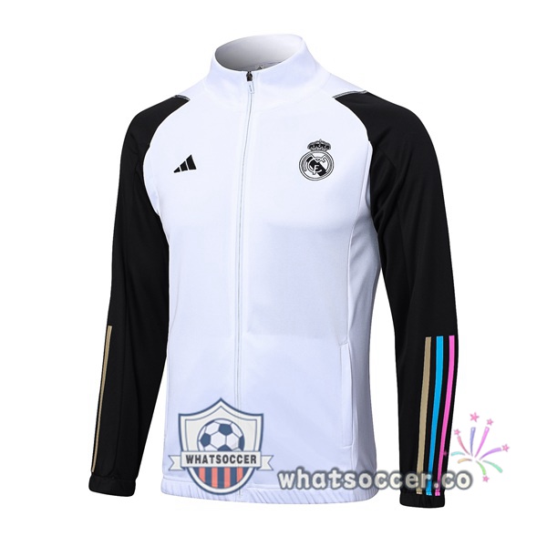 Soccer Jacket Real Madrid White Black 2023-2024