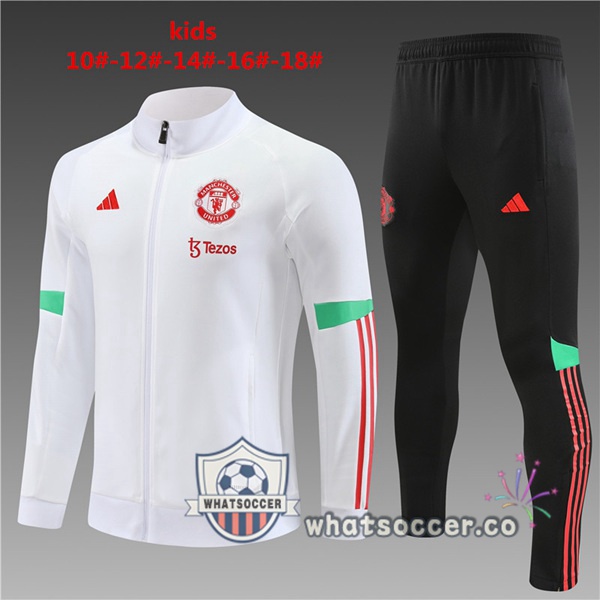 Training Jacket Manchester United Kids White 2023-2024