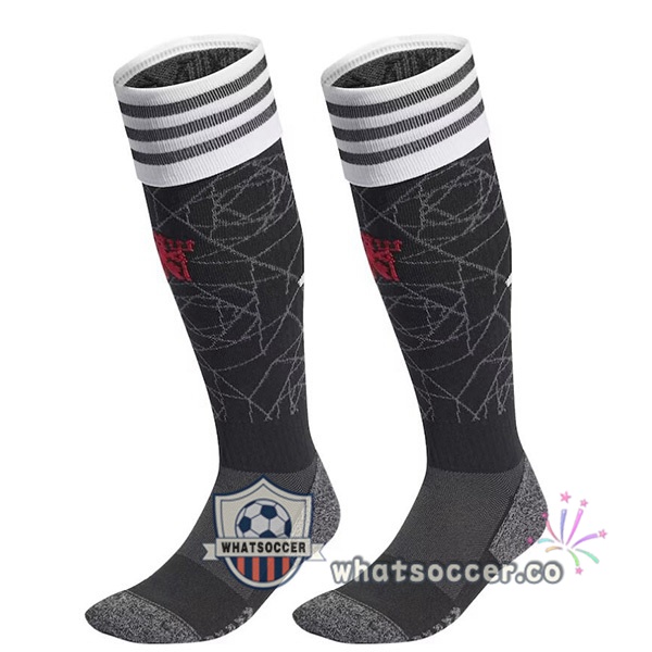 Manchester United Home Soccer Socks Gray 2023-2024