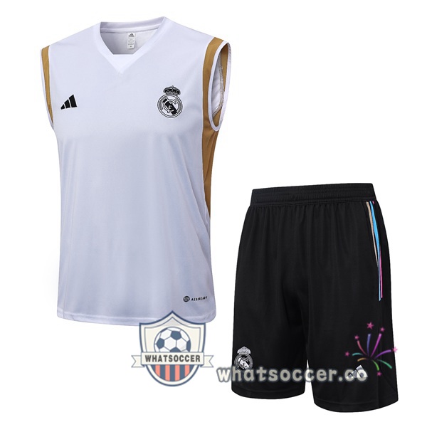 Real Madrid Soccer Vest + Shorts White 2023-2024
