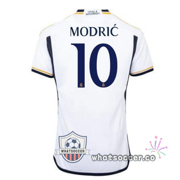 Real Madrid (Modrić 10) Home Soccer Jerseys White 2023-2024