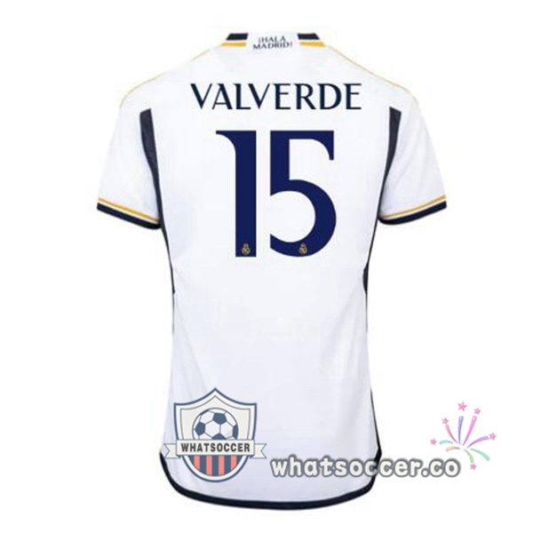 Real Madrid (Valverde 15) Home Soccer Jerseys White 2023-2024