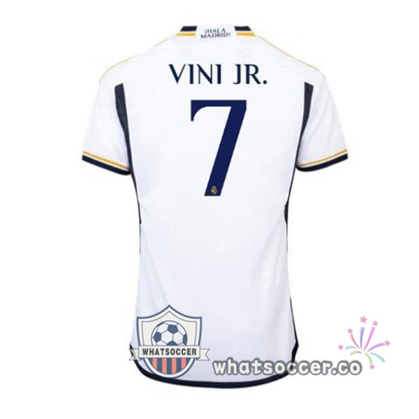 Real Madrid (Vini Jr. 7) Home Soccer Jerseys White 2023-2024