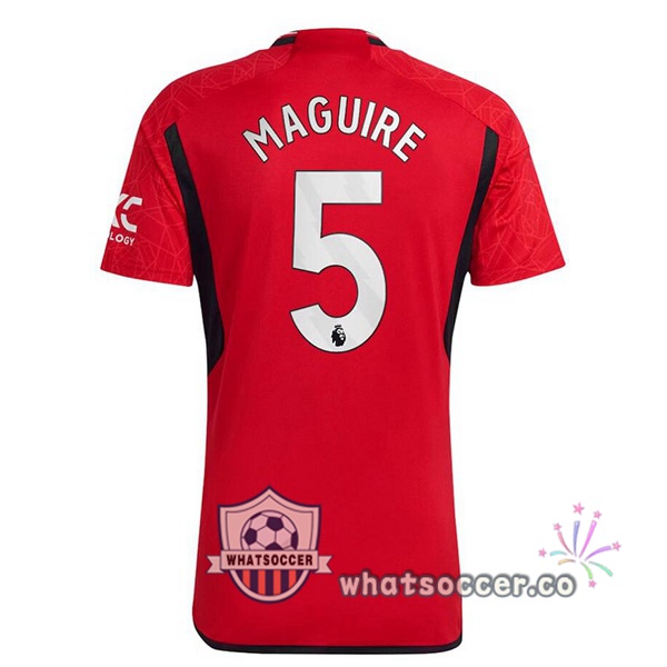 Manchester United (Maguire 5) Home Soccer Jerseys Red 2023-2024