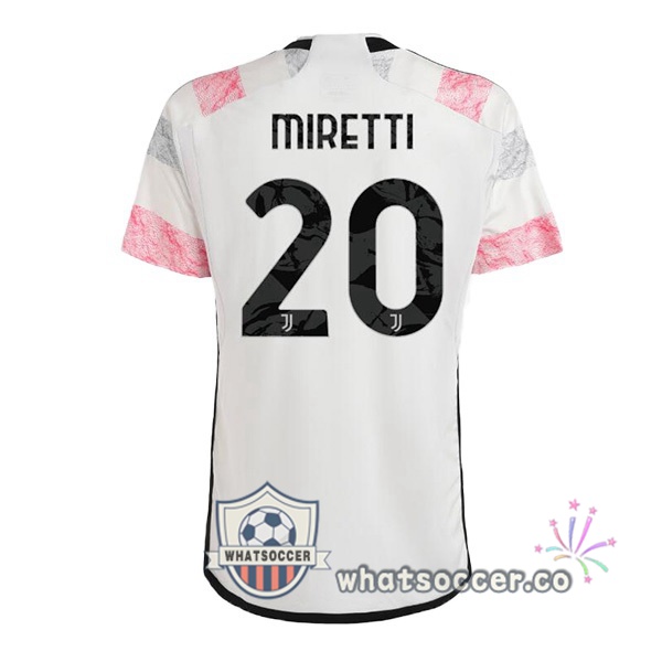 Juventus (MIRETTI 20) Away Soccer Jerseys White 2023-2024
