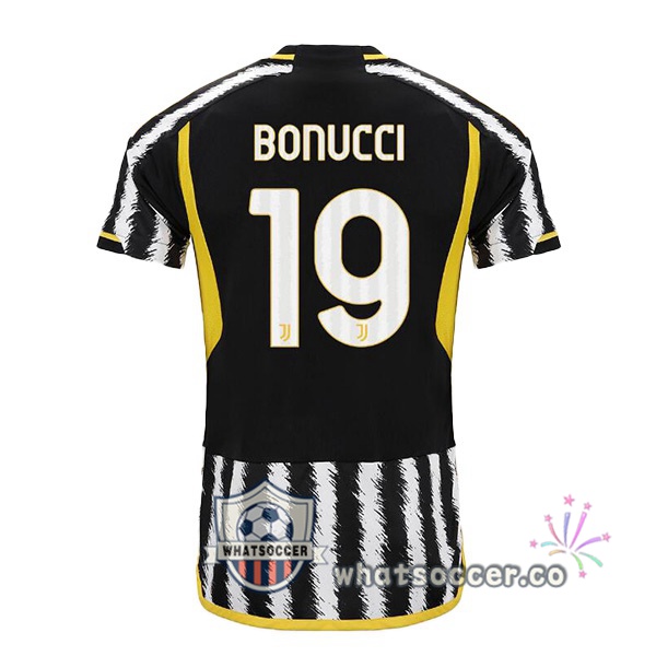 Juventus (BONUCCI 19) Home Soccer Jerseys Black White 2023-2024