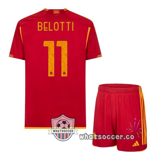 AS Roma (BELOTTI 11) Kids Home Soccer Jerseys Red 2023-2024