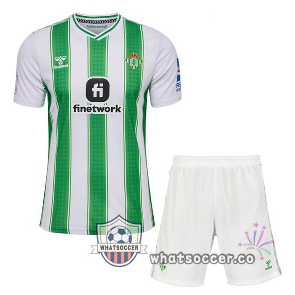 Real Betis Kids Home Soccer Jerseys Green White 2023-2024