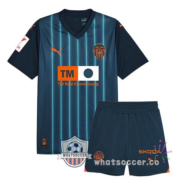 Valencia CF Kids Away Soccer Jerseys Blue 2023-2024