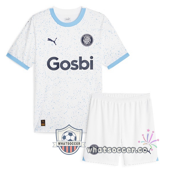 Girona Kids Away Soccer Jerseys White 2023-2024