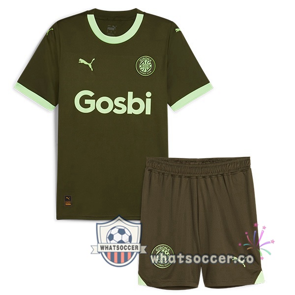 Girona Kids Third Soccer Jerseys Green 2023-2024