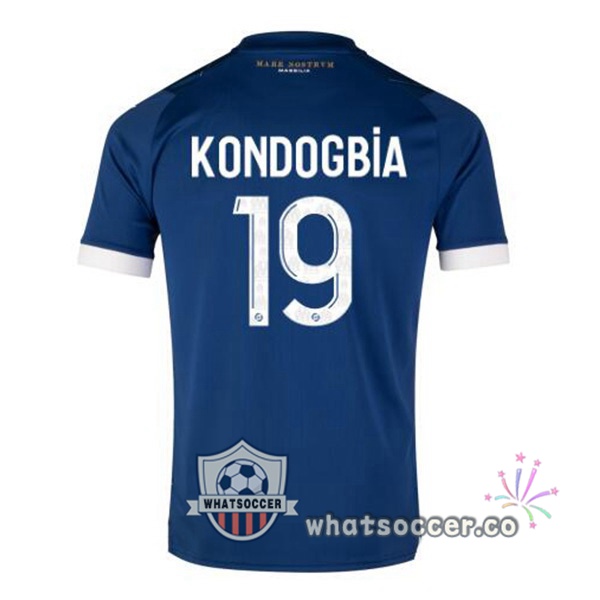Olympique de Marseille (KONDOGBIA 19) Away Soccer Jerseys Blue 2023-2024