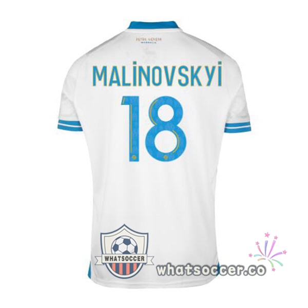 Olympique de Marseille (MALINOVSKYI 18) Home Soccer Jerseys White 2023-2024