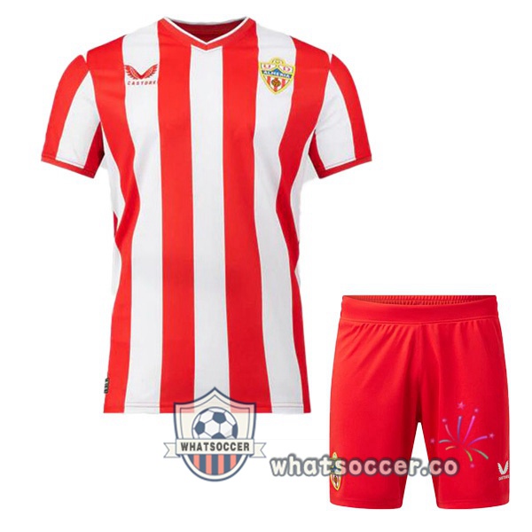 UD Almeria Kids Home Soccer Jerseys Red White 2023-2024