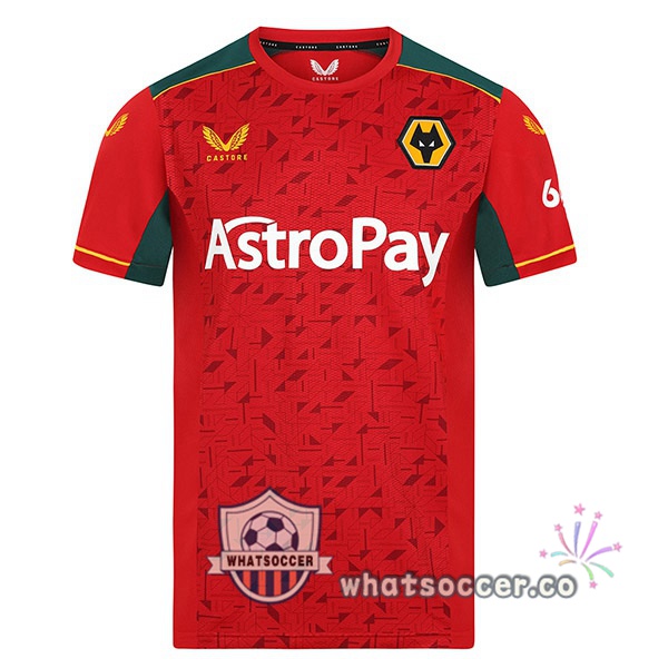 Wolves Away Soccer Jerseys Red 2023-2024