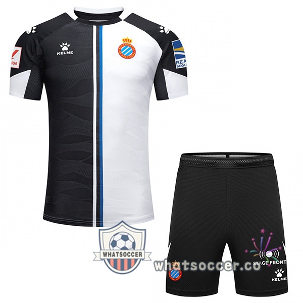 RCD Espanyol Kids Third Soccer Jerseys Black White 2023-2024