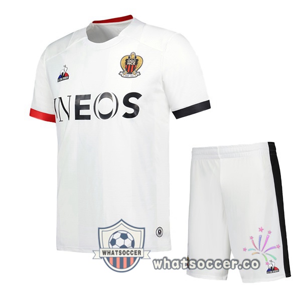 OGC Nice Kids Away Soccer Jerseys White 2023-2024