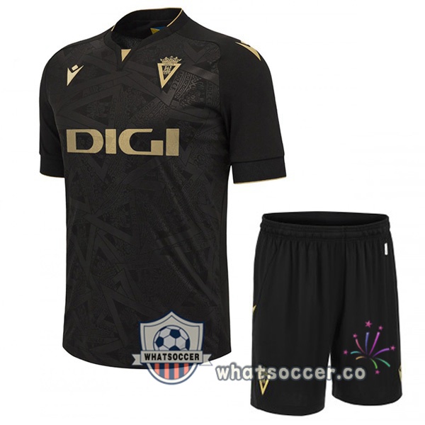 Cadiz CF Kids Away Soccer Jerseys Black 2023-2024