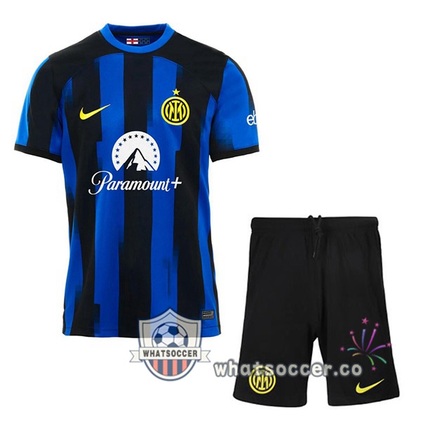 Inter Milan Kids Home Soccer Jerseys Blue 2023-2024