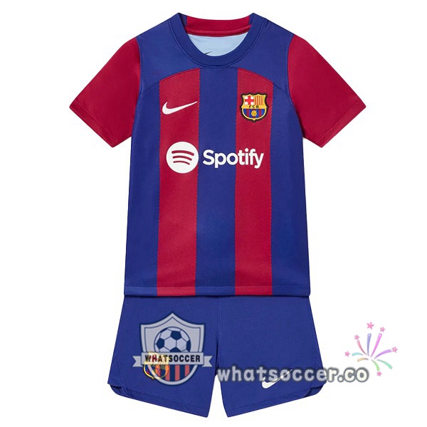 FC Barcelona Kids Home Soccer Jerseys Blue Red 2023-2024