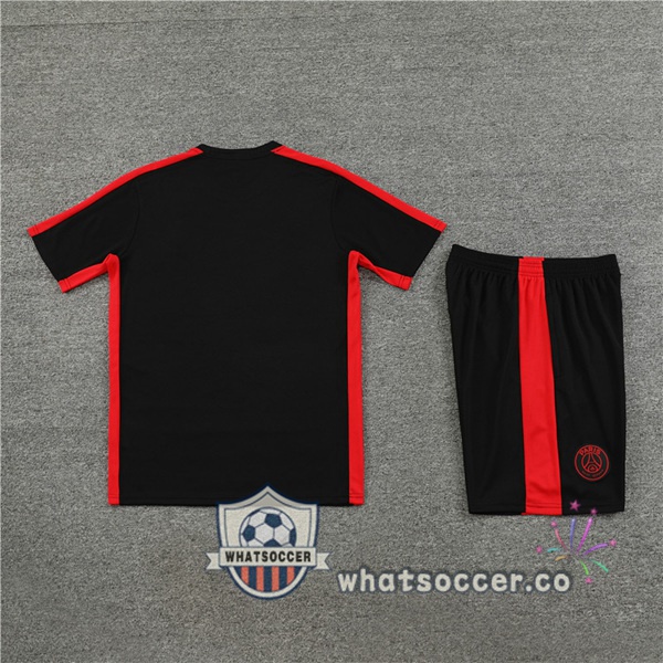 Paris PSG Training T-Shirts + Shorts Black 2023-2024
