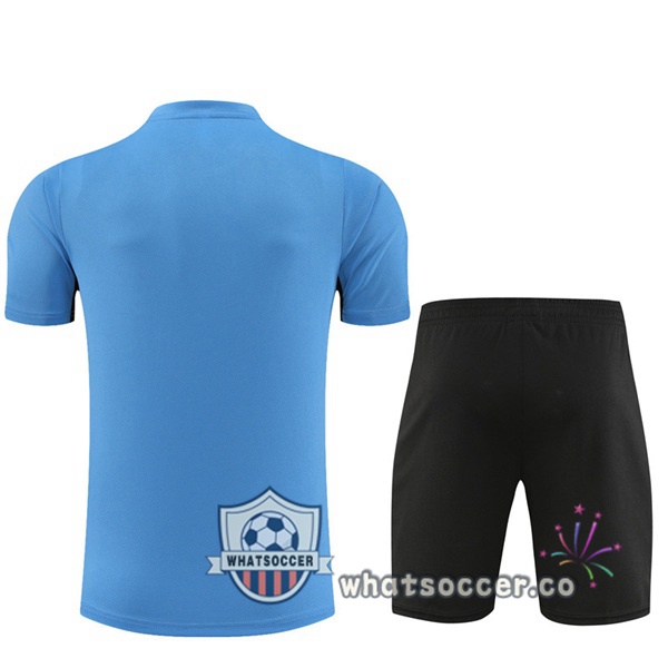 Paris PSG Training T-Shirts + Shorts Blue 2023-2024