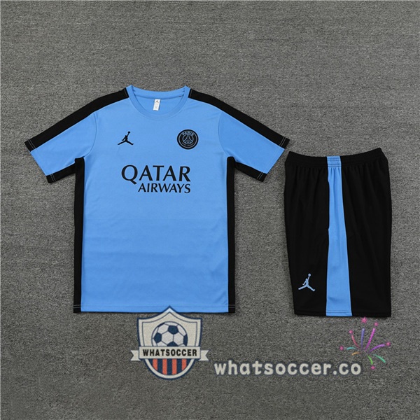 Paris PSG Training T-Shirts + Shorts Blue 2023-2024