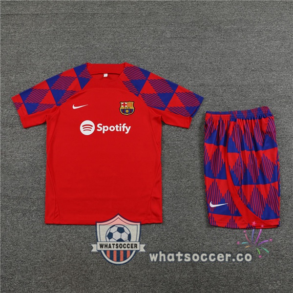 FC Barcelona Training T-Shirts + Shorts Red 2023-2024