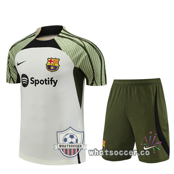 FC Barcelona Training T-Shirts + Shorts White 2023-2024