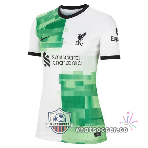 FC Liverpool Women Away Soccer Jerseys White Green 2023-2024