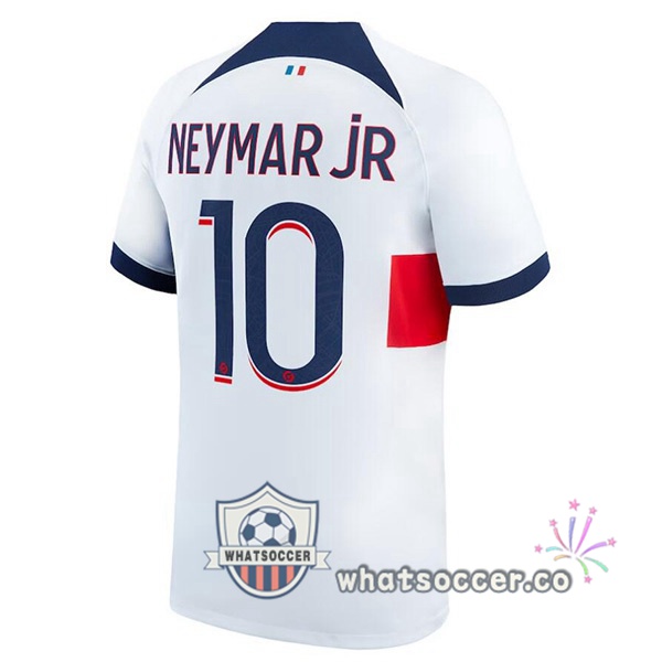 Paris PSG (Neymar Jr 10) Away Soccer Jerseys White 2023-2024