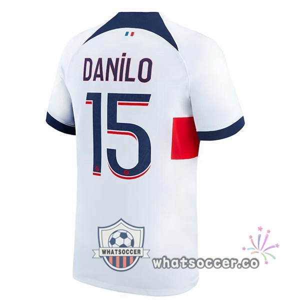 Paris PSG (Danilo 15) Away Soccer Jerseys White 2023-2024