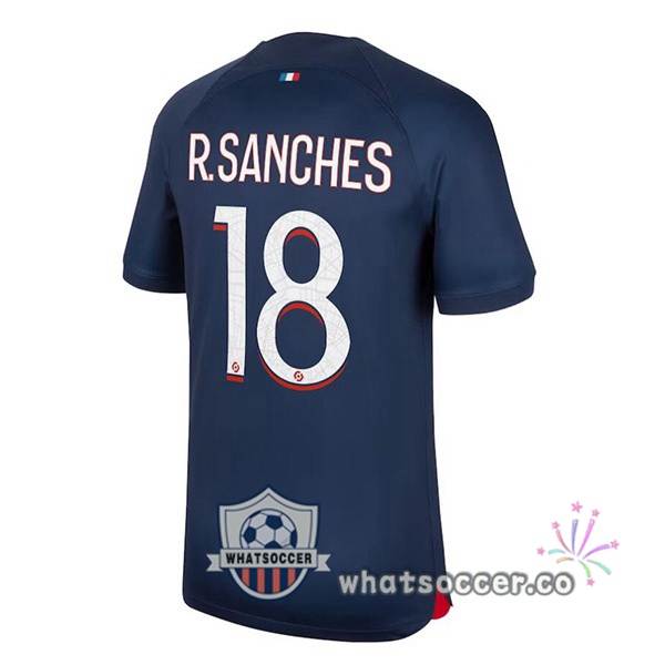 Paris PSG (R.Sanches 18) Home Soccer Jerseys Blue Royal 2023-2024