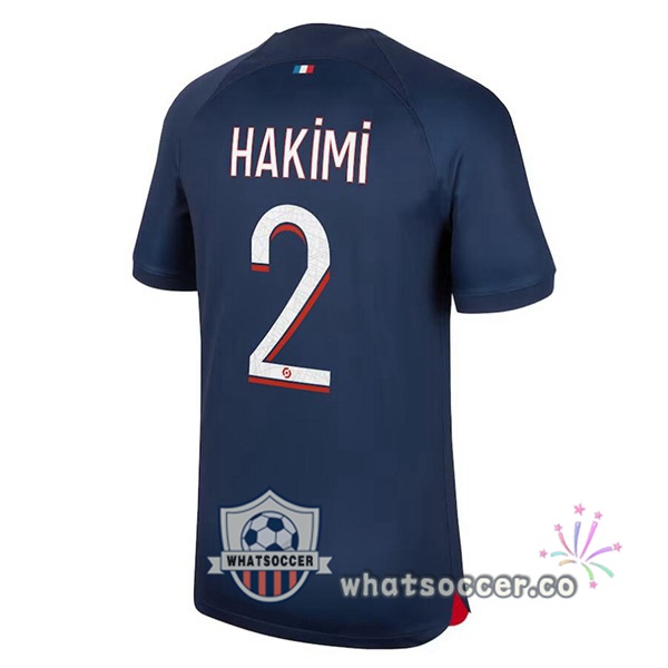 Paris PSG (Hakimi 2) Home Soccer Jerseys Blue Royal 2023-2024