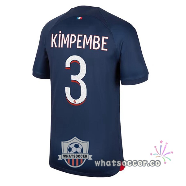 Paris PSG (Kimpembe 3) Home Soccer Jerseys Blue Royal 2023-2024