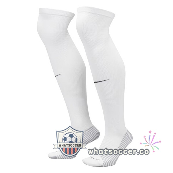 Paris PSG Away Soccer Socks White 2023-2024