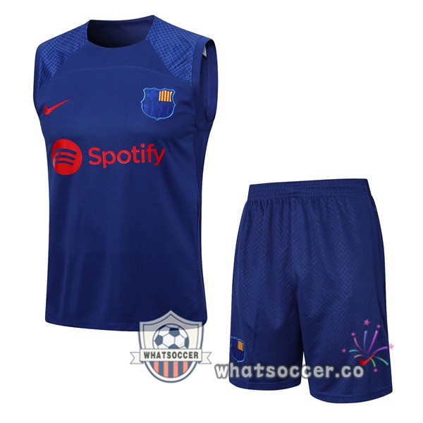 FC Barcelona Soccer Vest + Shorts Blue 2023-2024