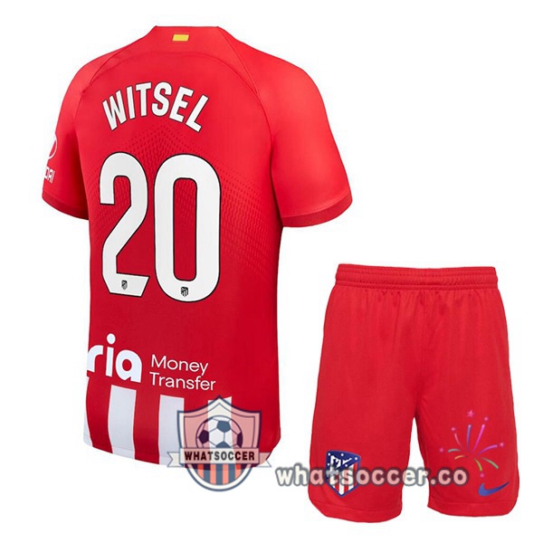 Atletico Madrid (Witsel 20) Kids Home Soccer Jerseys Red 2023-2024