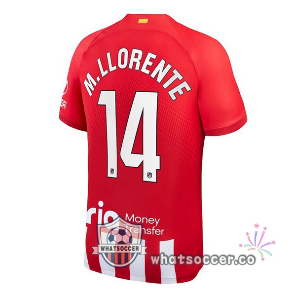 Atletico Madrid (M. Llorente 14) Home Soccer Jerseys Red 2023-2024