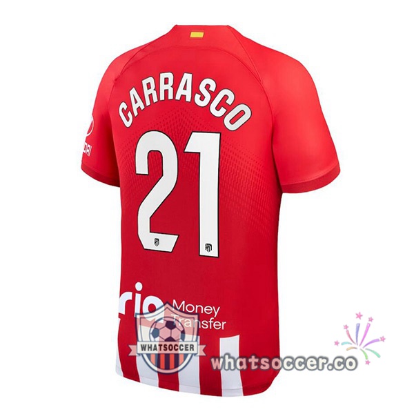 Atletico Madrid (Carrasco 21) Home Soccer Jerseys Red 2023-2024