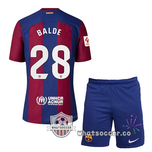 FC Barcelona (BALDE 28) Kids Home Soccer Jerseys Blue Red 2023-2024