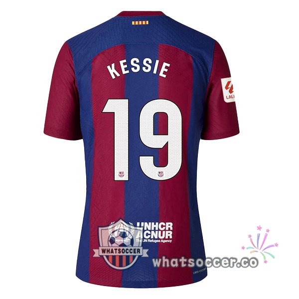 FC Barcelona (KESSIE 19) Home Soccer Jerseys Blue Red 2023-2024