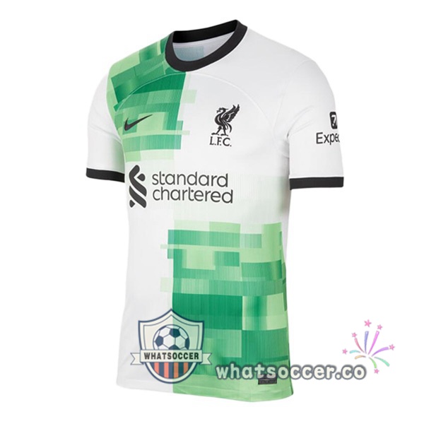 FC Liverpool Away Soccer Jerseys White Green 2023-2024