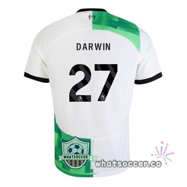 FC Liverpool (DARWIN 27) Away Soccer Jerseys White Green 2023-2024